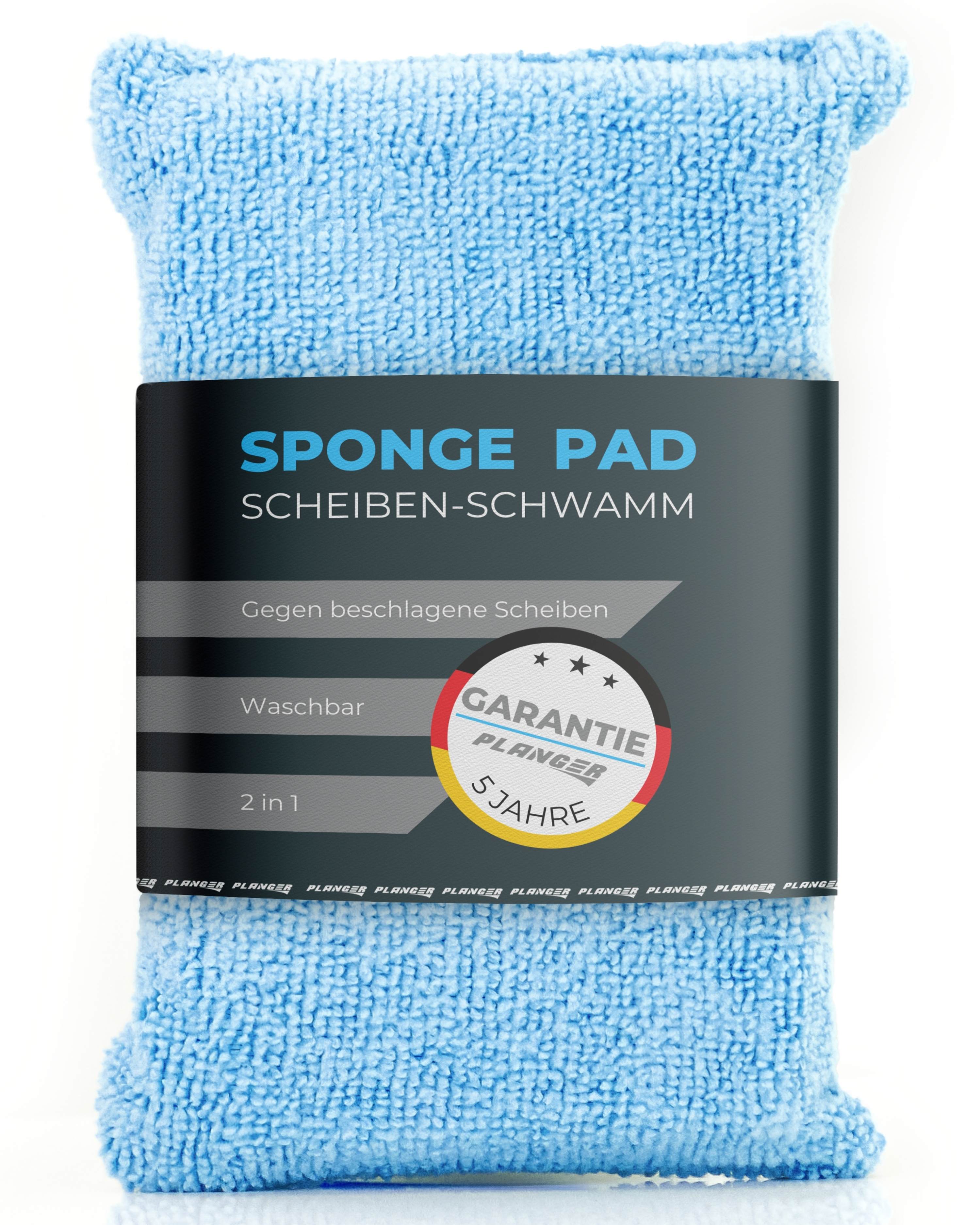 PLANGER® - Autoschwamm Scheibe Innen - 1x SPONGE PAD 2in1 - Anti Beschlagene Autoscheiben - 5 Jahre Garantie - Autoscheibe Schwamm, Anti-Beschlag-Schwamm, microfaser schwamm auto - Waschbar