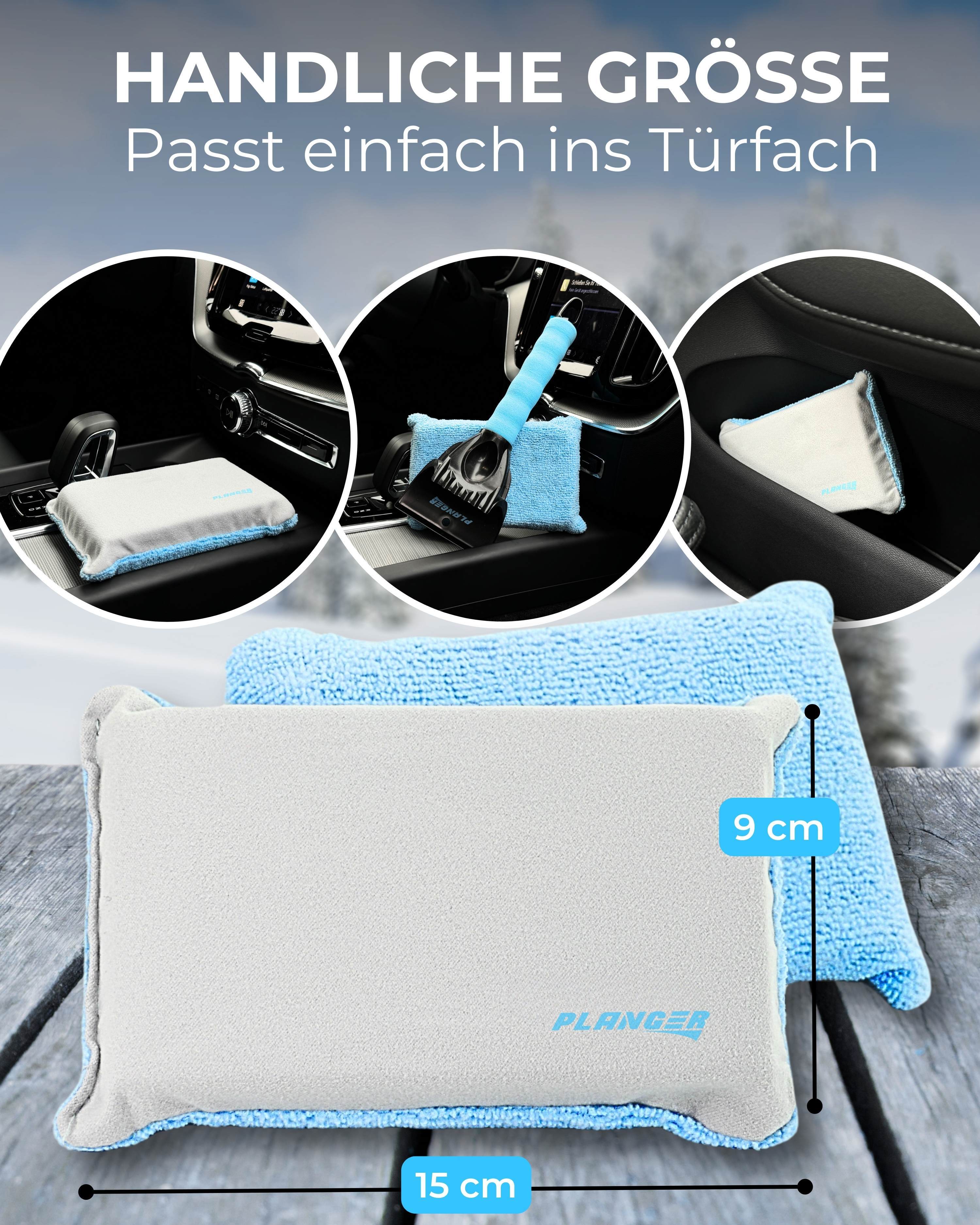 PLANGER® - Autoschwamm Scheibe Innen - 1x SPONGE PAD 2in1 - Anti Beschlagene Autoscheiben - 5 Jahre Garantie - Autoscheibe Schwamm, Anti-Beschlag-Schwamm, microfaser schwamm auto - Waschbar